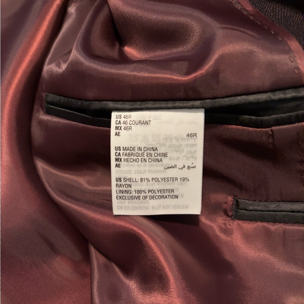 Alfani Men's Burgundy Purple Blazer Slim Fit NWOT - Picture 5 of 5